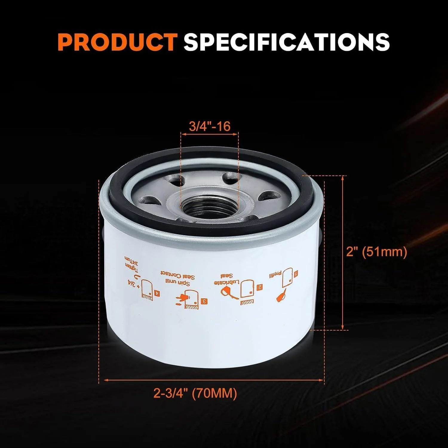 07-1475 Oil Filter for MTD 751-12690 Cub Cadet 4P90HU 4P90HUA 4P90HUB 4P90JHA Craftsman LT1500 LT3800 LT4200 T1000 T1200 Engine Mower # 951-12690 - Image 3