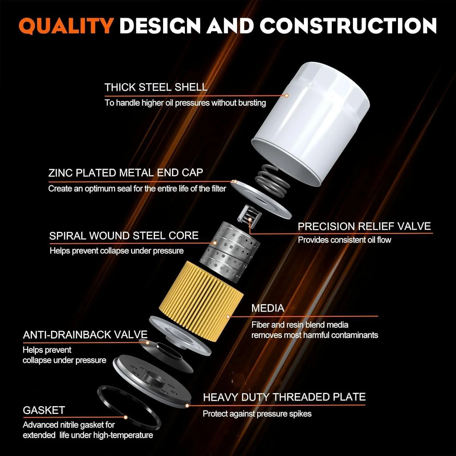 07-1475 Oil Filter for MTD 751-12690 Cub Cadet 4P90HU 4P90HUA 4P90HUB 4P90JHA Craftsman LT1500 LT3800 LT4200 T1000 T1200 Engine Mower # 951-12690 - Image 4
