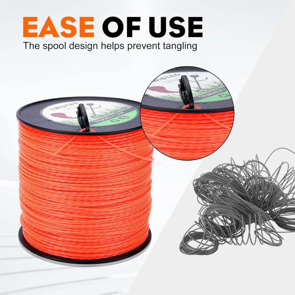 .095 5-Pound by 1889-ft Round Twist Commercial Trimmer Line in Spool Weed Eater with 2.4 mm/095-Inch Line Cutter Orange SOAK for 24H Before Using - Image 5