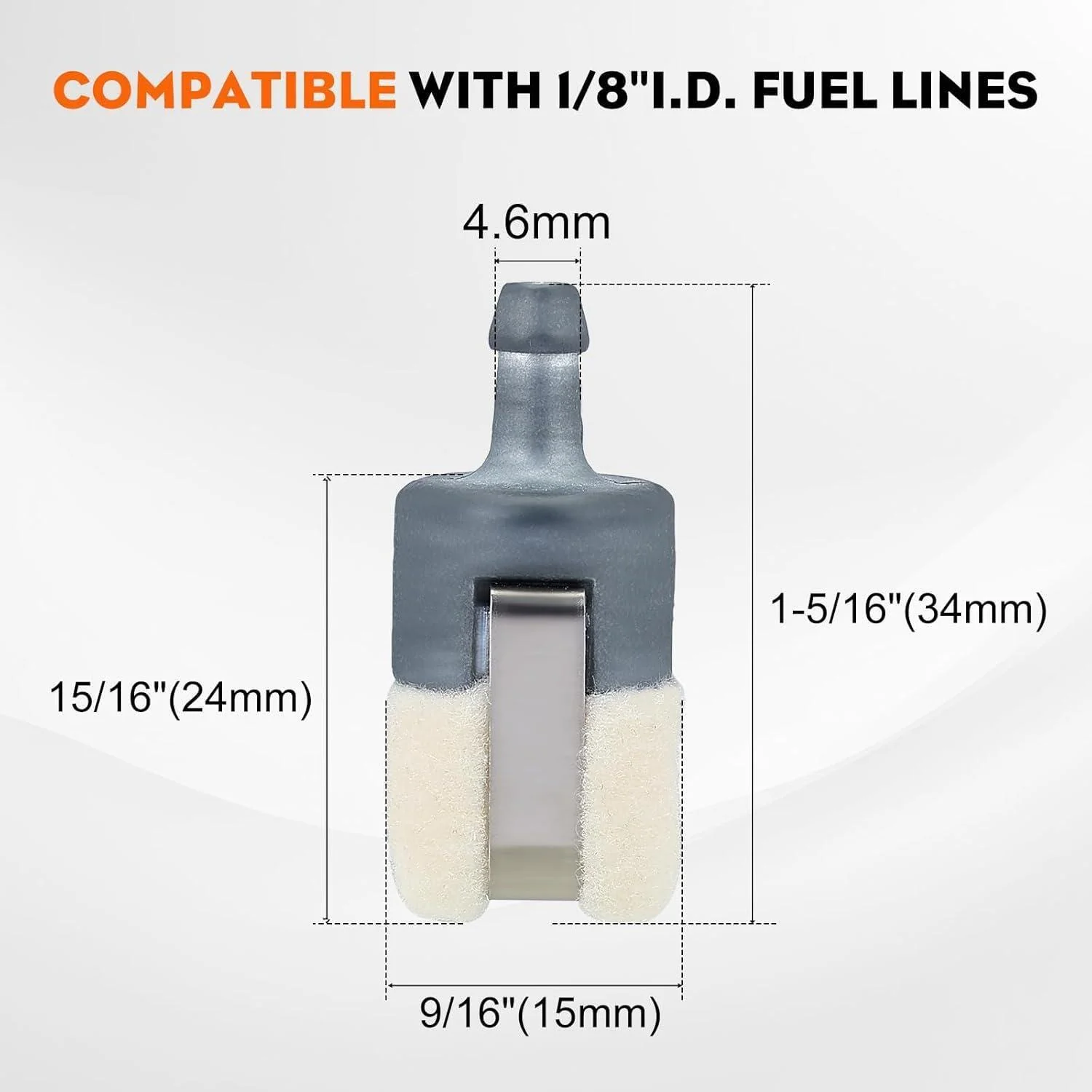 10-Pack 125-527 Fuel Filter for Echo PB250 PB250LN PB200 PB2100 PB2155 PE200 PE2100 PE211 ES210 ES250 Blower Mantis 7222 722E 7222M 7225 Tiller # A369000480 - Image 2