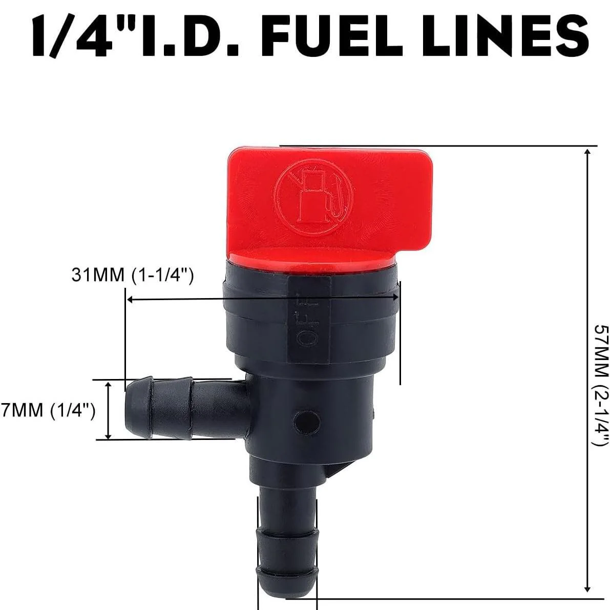 10-Pack 494769 90 Degree 1/4 Inline Fuel Shut Off Valve for Briggs & Stratton 698181 494539 697944 Tecumseh 35857 Mower Generator Pressure Washer - Image 4