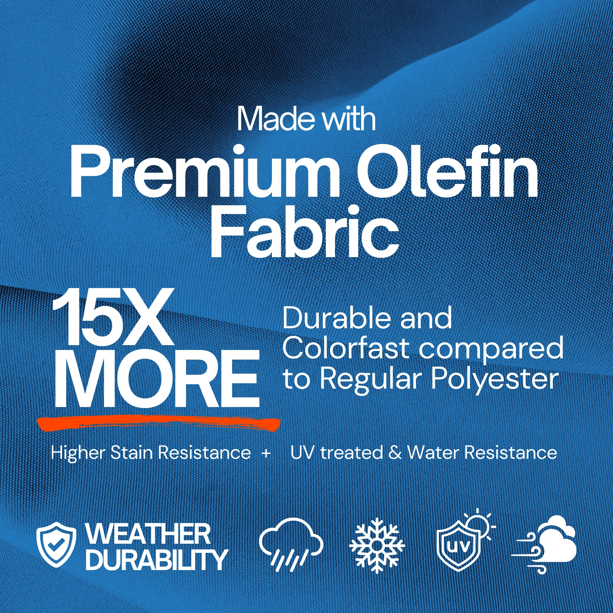 10ft Cantilever Hanging Umbrella 8 Rib Replacement Canopy Capri Blue Olefin - Image 2