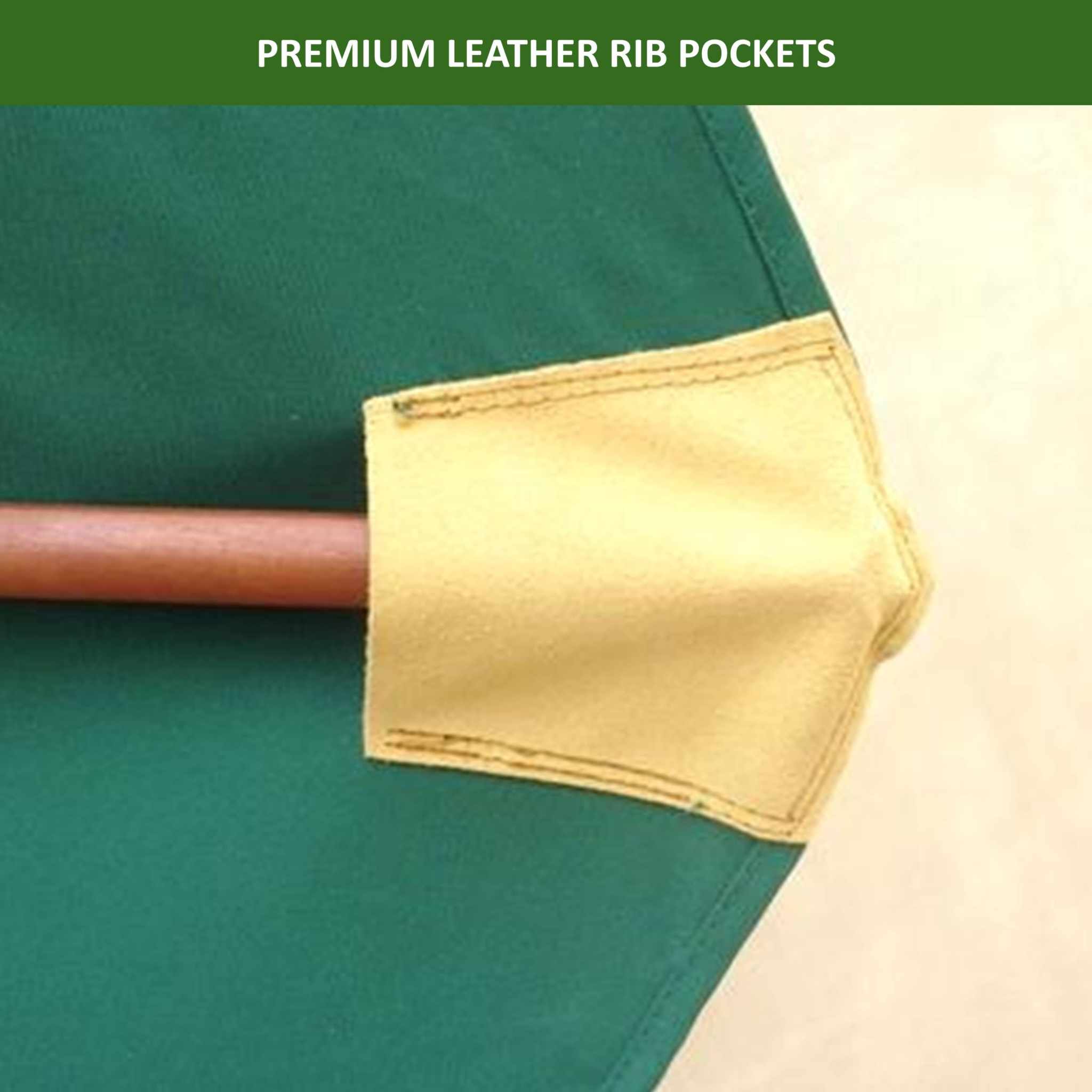 11ft Market Patio Umbrella Double-Vented 8 Rib Replacement Canopy Hunter Green - Image 4