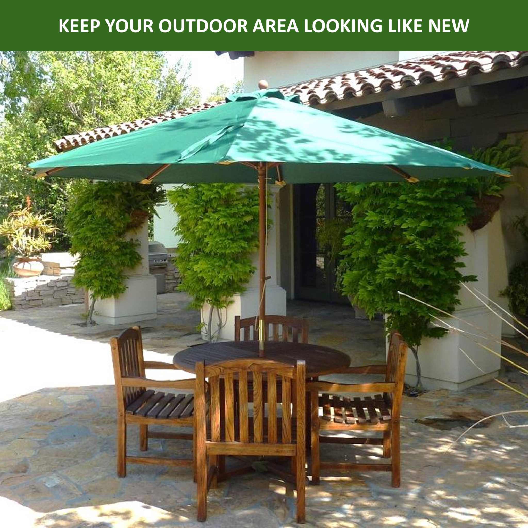 11ft Market Patio Umbrella Double-Vented 8 Rib Replacement Canopy Hunter Green - Image 7