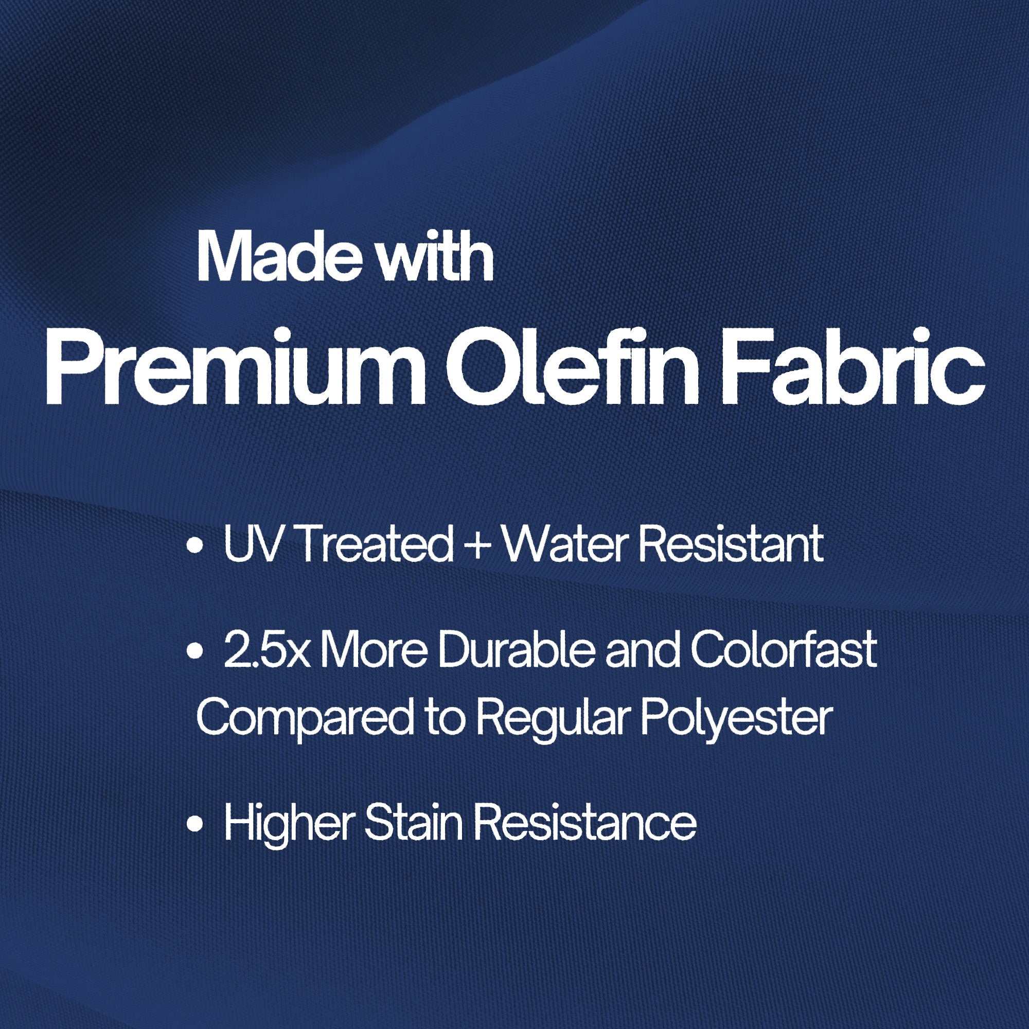 11ft Market Patio Umbrella Double-Vented 8 Rib Replacement Canopy Navy Olefin - Image 2