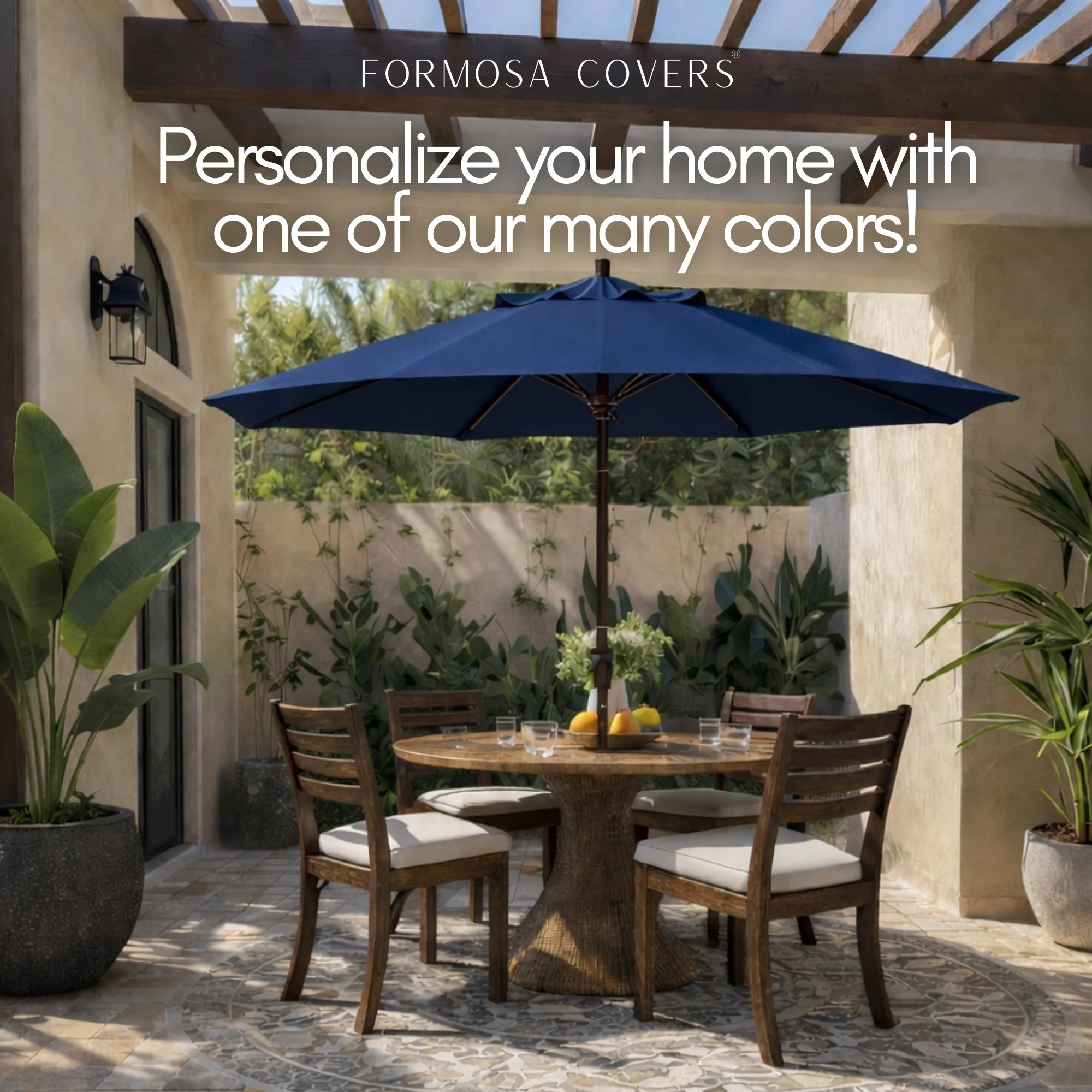 11ft Market Patio Umbrella Double-Vented 8 Rib Replacement Canopy Navy Olefin - Image 5