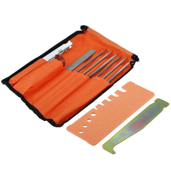12-Pack Chainsaw Sharpening Kit W 5/32 3/16 7/32 1/8 11/64 13/64 inch Round Files Depth & Quick Check Gauge File Guide 6 Inch Flat File for Stihl