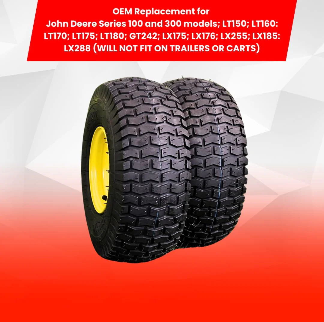 Antego Tire & Wheel (Set of 2) 15x6.00-6 Tire and Wheel Assemblies, ATW-001, 4 Ply Turf Tires, .75" Precision Ball Bearings, John Deere 15x6.00-6NHS Lawn Mower Tires, John Deere Front Tires 15x6.00-6 - Image 5