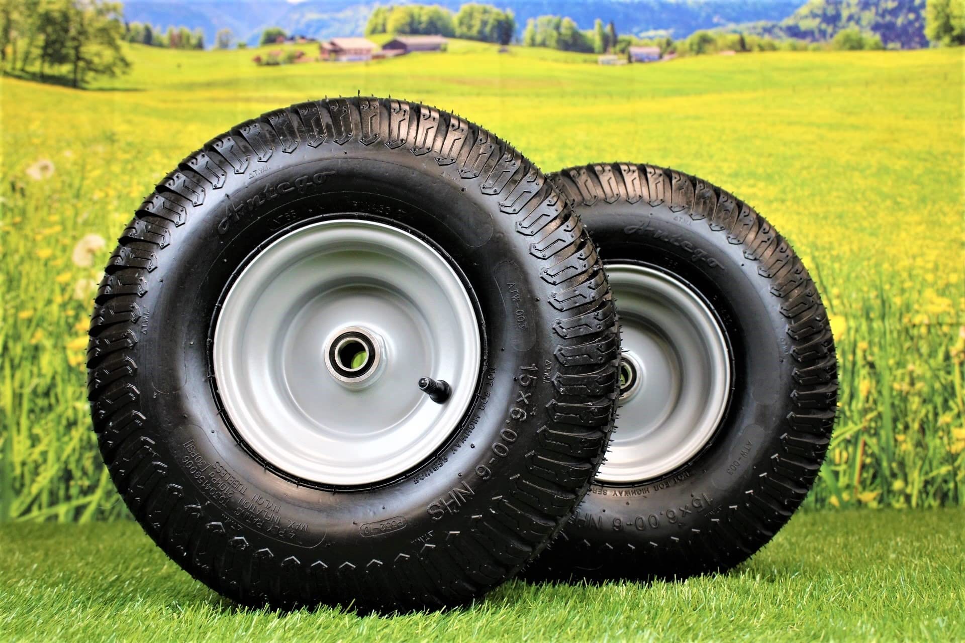 15x6.00-6 Turf Tire & Wheel Assembly  .75" Bearing for Husqvarna/Poulan ATW-003 (Set of 4) - Image 2