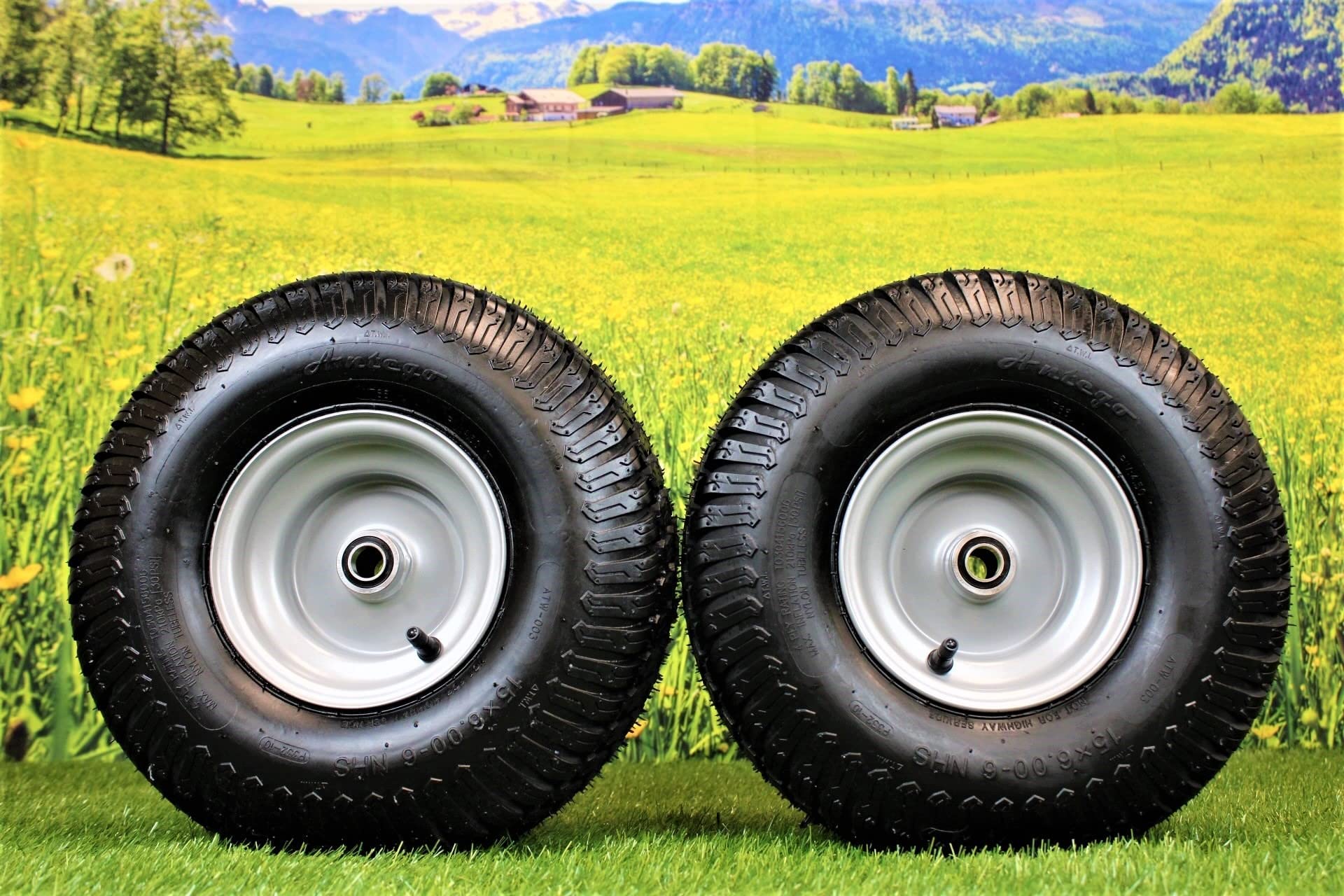 15x6.00-6 Turf Tire & Wheel Assembly  .75" Bearing for Husqvarna/Poulan ATW-003 (Set of 4) - Image 4