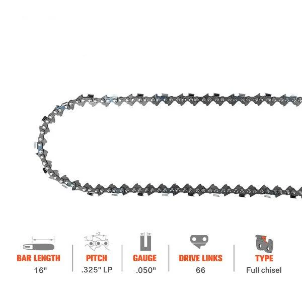 16 Inch .325 .050 66 DL Full Chisel Saw Chain For Echo CS450 CS490 CS510 CS530 Husqvarna 254 340 345 351 353 Oregon 20BP066G Chainsaw - Image 4
