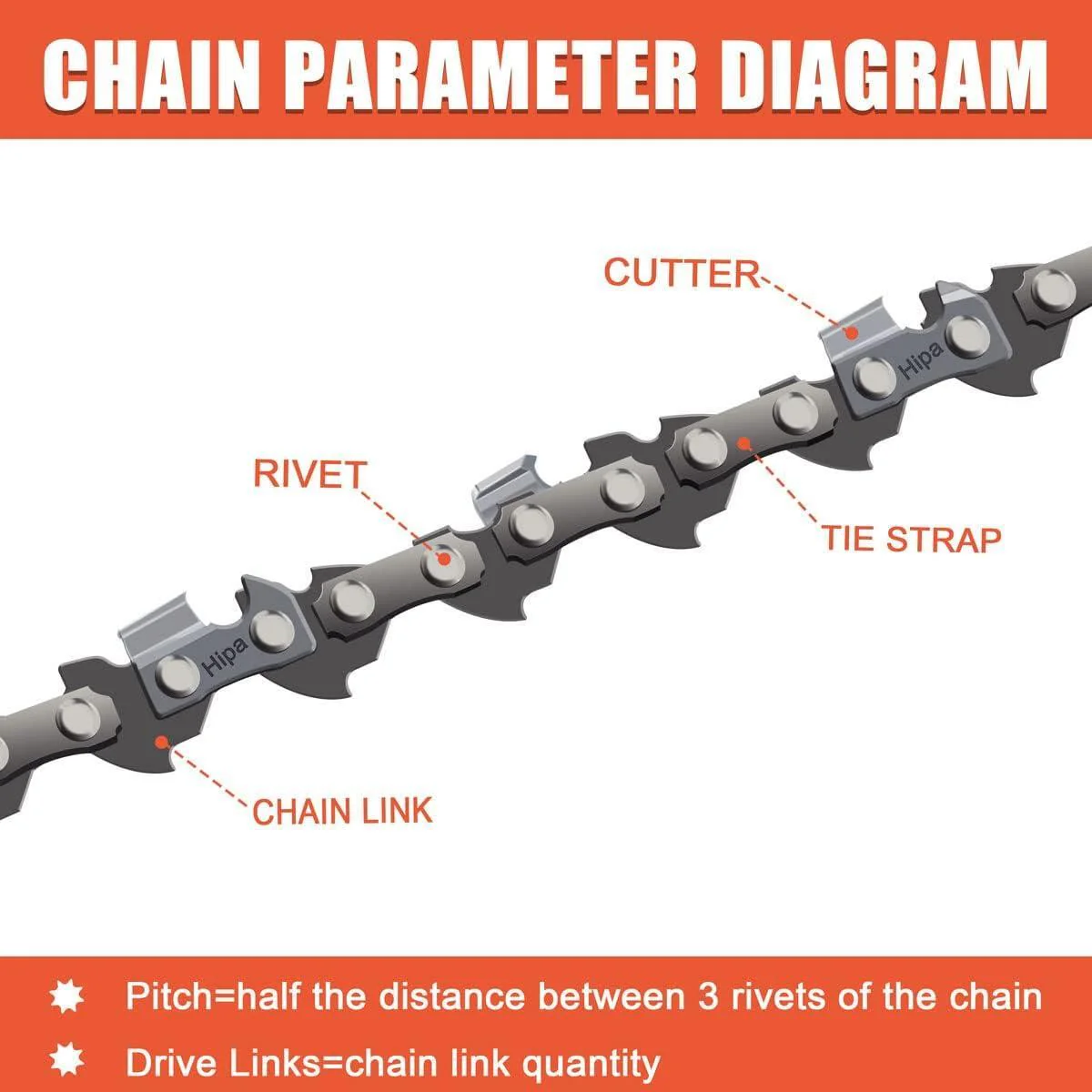 16 Inch MS210 Chain 3/8 LP Pitch .043 Gauge 55 DL for Stihl MS170 MS180 MS 210 017 018 MS180C MS170C Chainsaw #61 PMM3 55 90PX055G - Image 2
