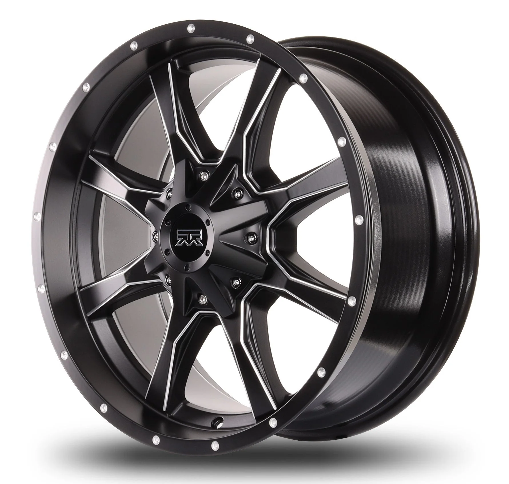17x9 Mudder Trucker MT513 Black Milled 5x127 5x5 5x139.7 5x5.5 ET-12 Wheel - Image 5