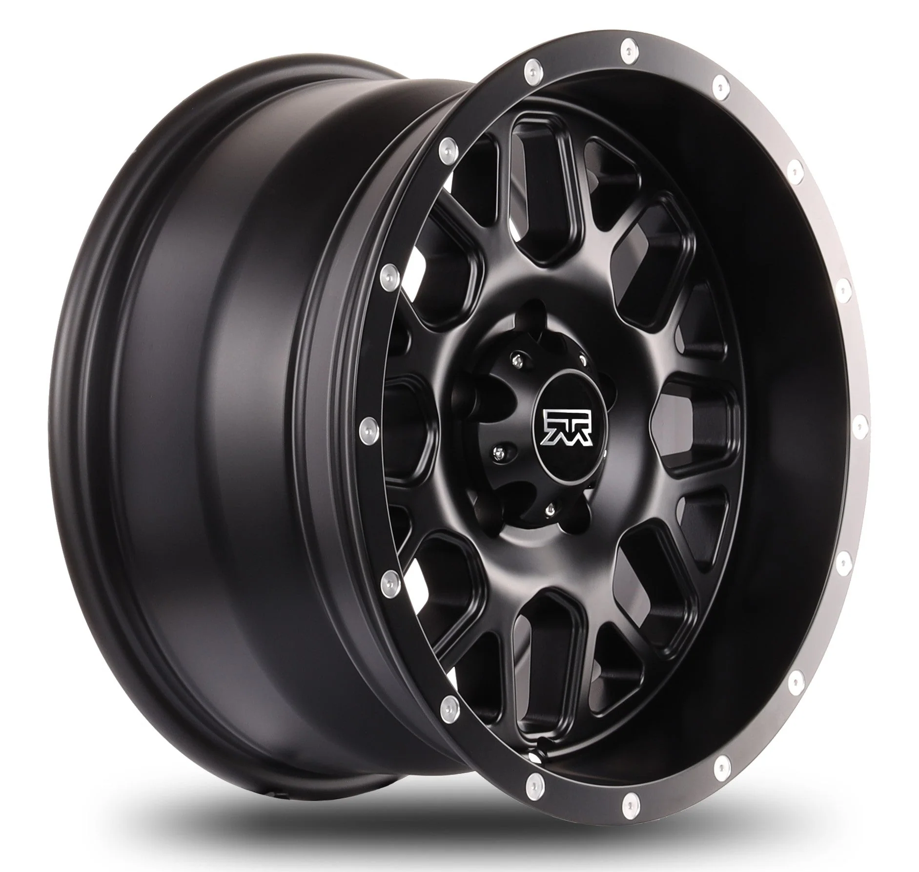 17x9 Mudder Trucker MT859 Mutiny Satin Black 5x127 5x5 ET-12 Wheel Rim - Image 3