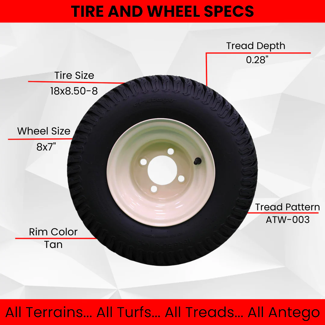 18x8.50-8 Beige Steel Lawn Mower Assemblies (Qty: 1) Compatible with Cub Cadet RZTL 2010-2018 RZTS 2010 and Newer Models