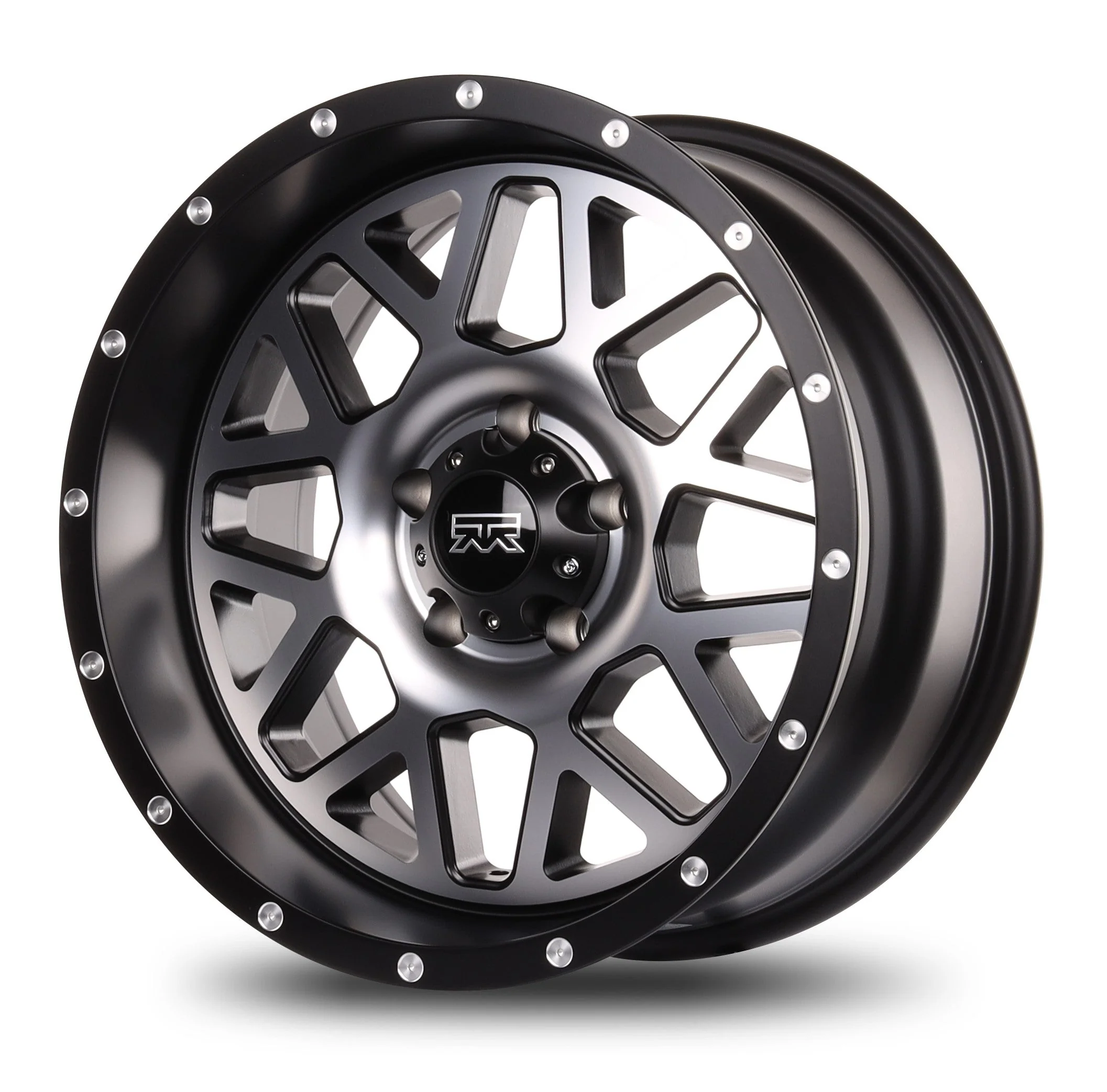 18x9 Mudder Trucker MT859 Mutiny Black Machined 5x127 5x5 ET-12 Wheel Rim - Image 4