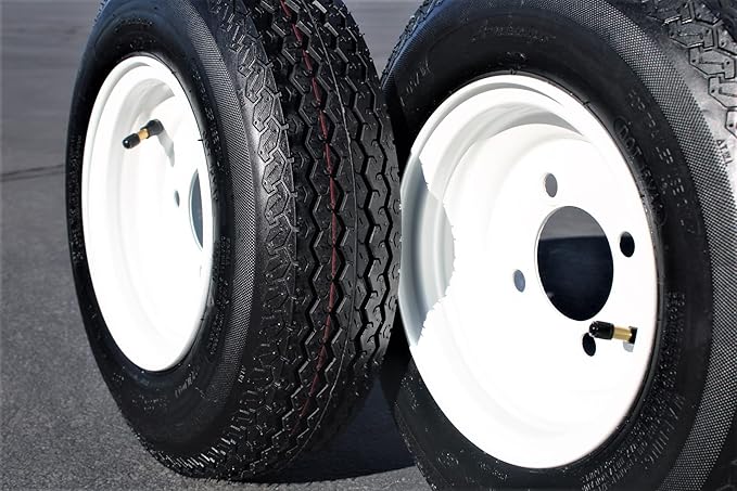 Set of Two 4.80-8 White Trailer Tire Assemblies - Image 4