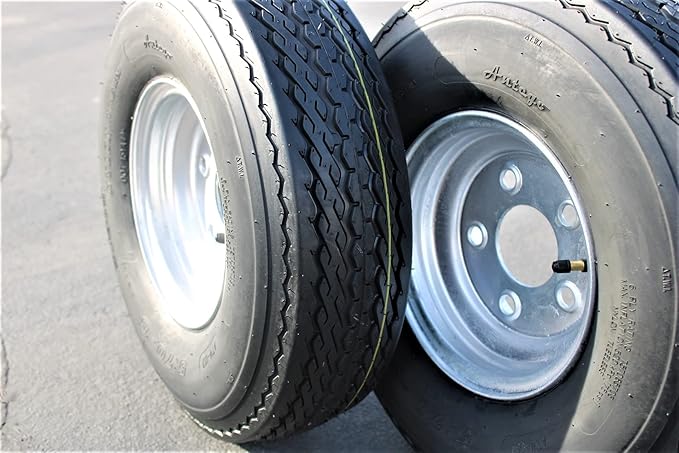 2-Pack Antego Trailer Tire On Rim 570-8 5.70-8 Load C 5 Lug Galvanized Wheel - Image 4