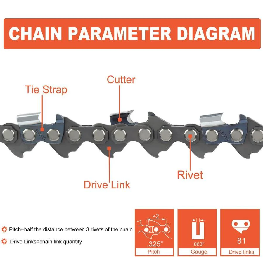 20 Inch MS290 Chain .325 Pitch .063 Gauge 81 DL For Stihl MS271 MS261 MS270 MS280 MS 260 290 024 026 028 Chainsaw 26RM3 81 22BPX081G - Image 3