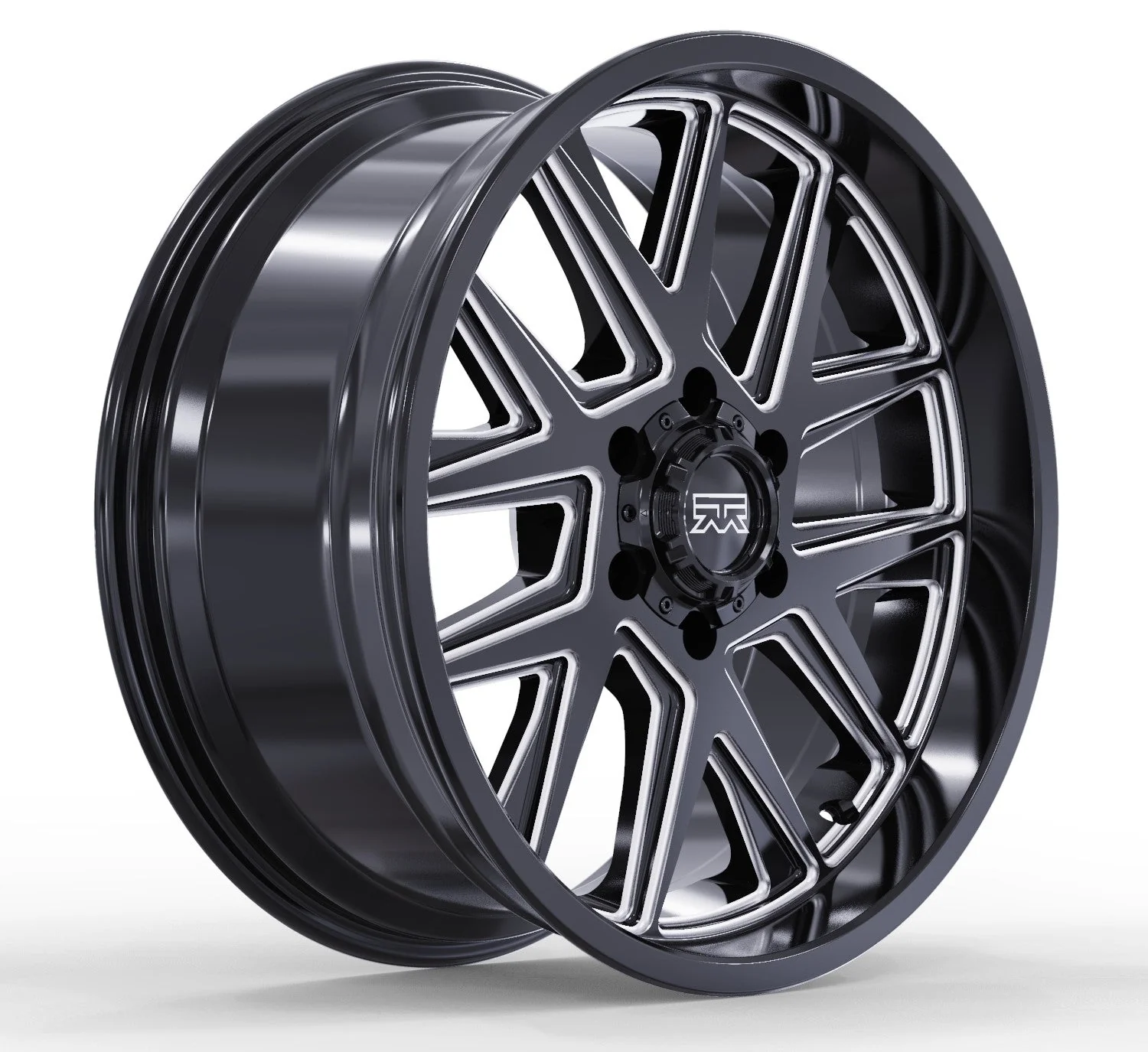 20x9 Mudder Trucker MT704 Asphalt Black Milled 5x127 5x5 ET12 Wheel Rim - Image 2