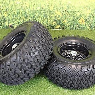 22x11.00-10 with 10x7 Fusion Glossy Black Wheels for Golf Cart (Qty: 1) - Image 3