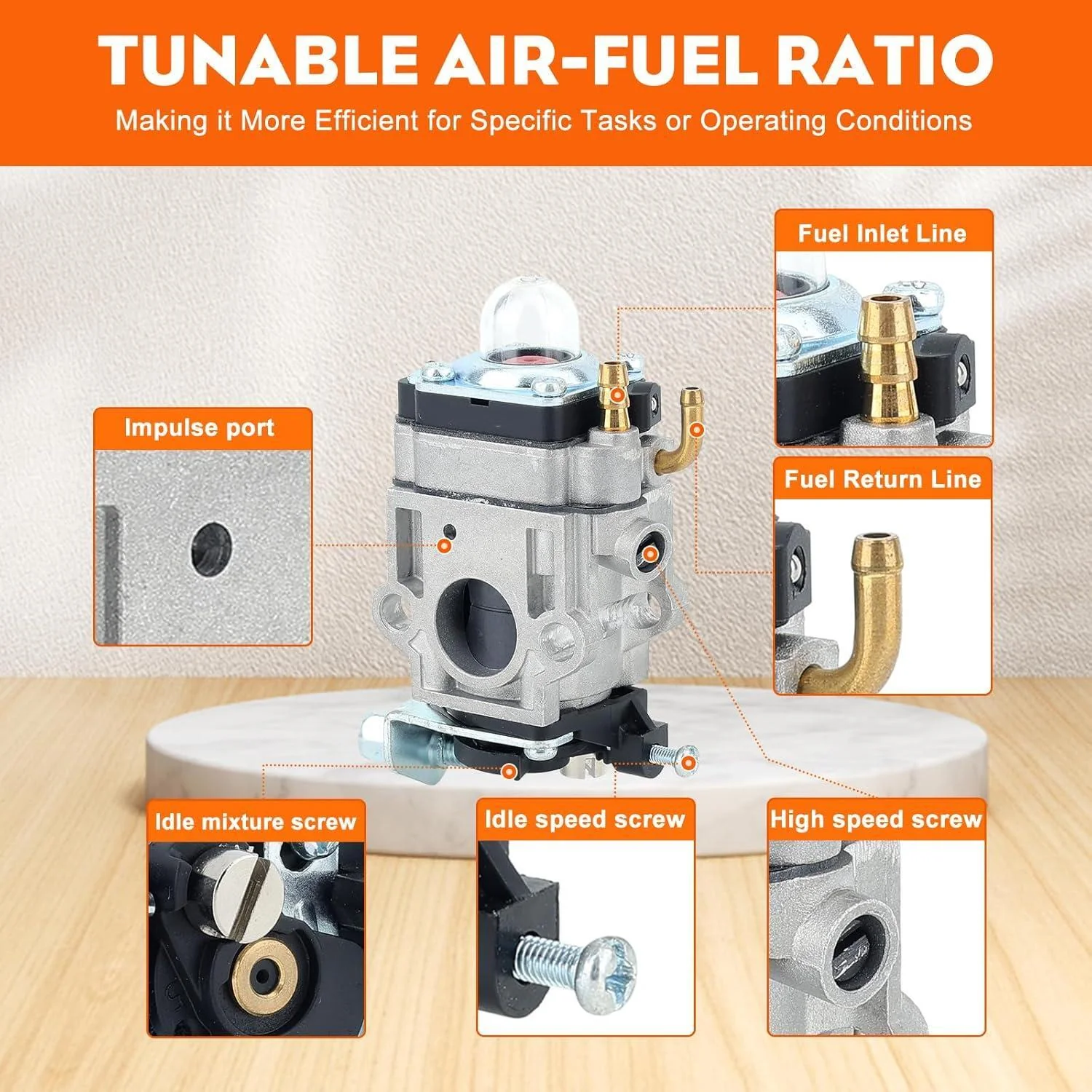 300486 Carburetor for Earthquake E43 E43CE Auger MC43 MC43CE MC43E MD43 Tiller Cultivator WE43 WE43E Edger # A200774 A201112 WYK-74 15mm Intake - Image 9