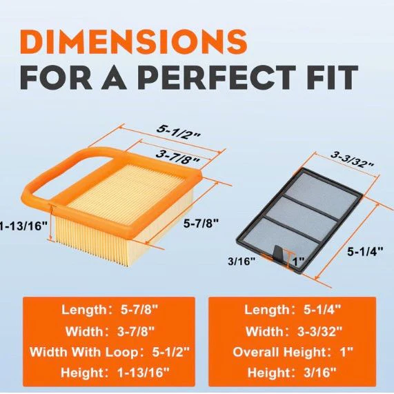 5-Pack Air Filter Set For Stihl TS410 TS420 TS480 TS500i Concrete Cut-Off Saws Replace 4238-141-0300 4238-140-1800 4238-140-4402 - Image 3