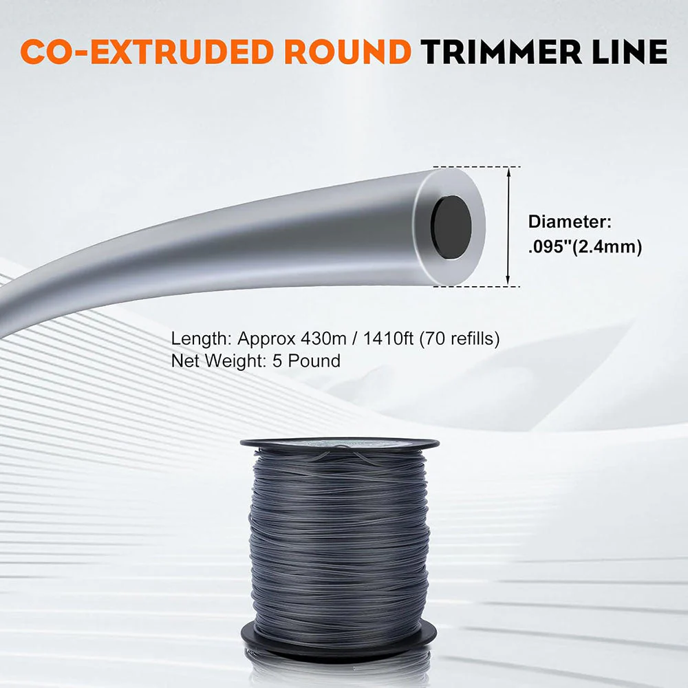 5 Pounds Round Trimmer Line .095-inch for Sthil FS55R FS45 FS80R FS85R Echo SRM225 SRM210 SRM230 Husqvarna 128LD Trimmer 2.4mm 1425-Feet - Image 4
