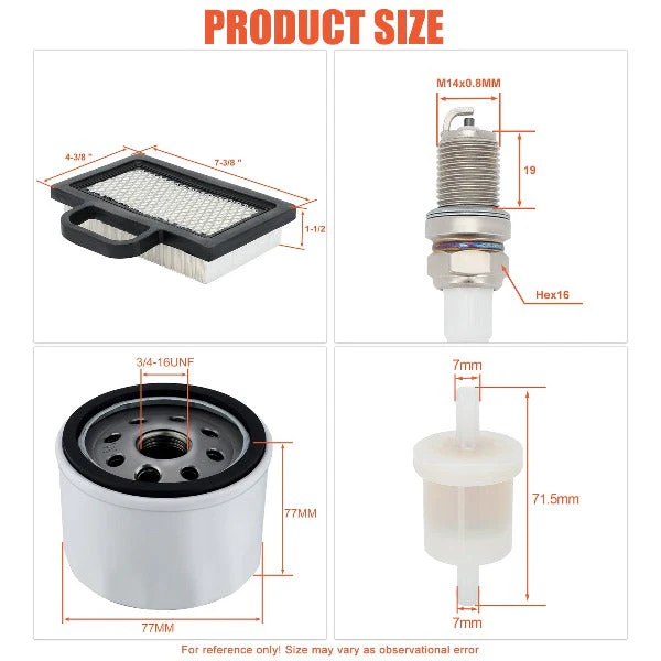 698754 273638 Air Filter Kit for BS 499486S 695667 492932 808492 808656 Intek Extended Life V-Twin 18-26 HP JD LA135 LA120 LA130 Lawn Mower Tractor - Image 2
