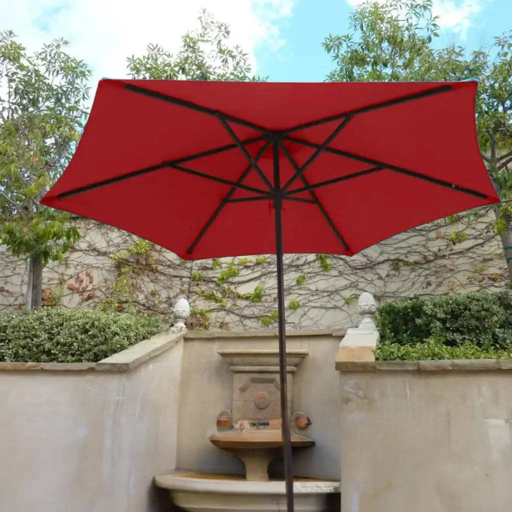 9ft Market Patio Umbrella 6 Rib Replacement Canopy Brick - Image 8