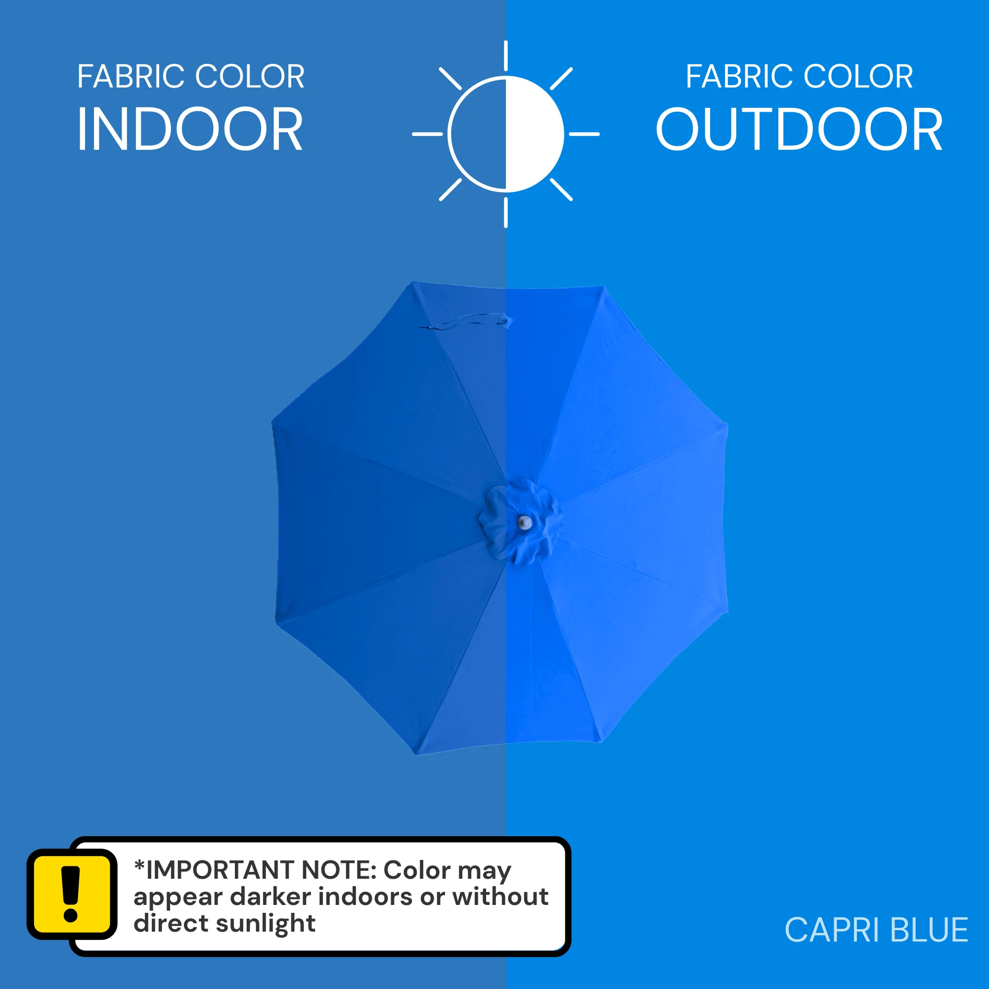 9ft Market Patio Umbrella 6 Rib Replacement Canopy Capri Blue Olefin - Image 10