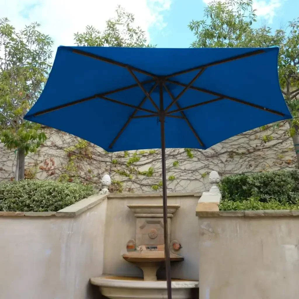 9ft Market Patio Umbrella 6 Rib Replacement Canopy Capri Blue Olefin - Image 7