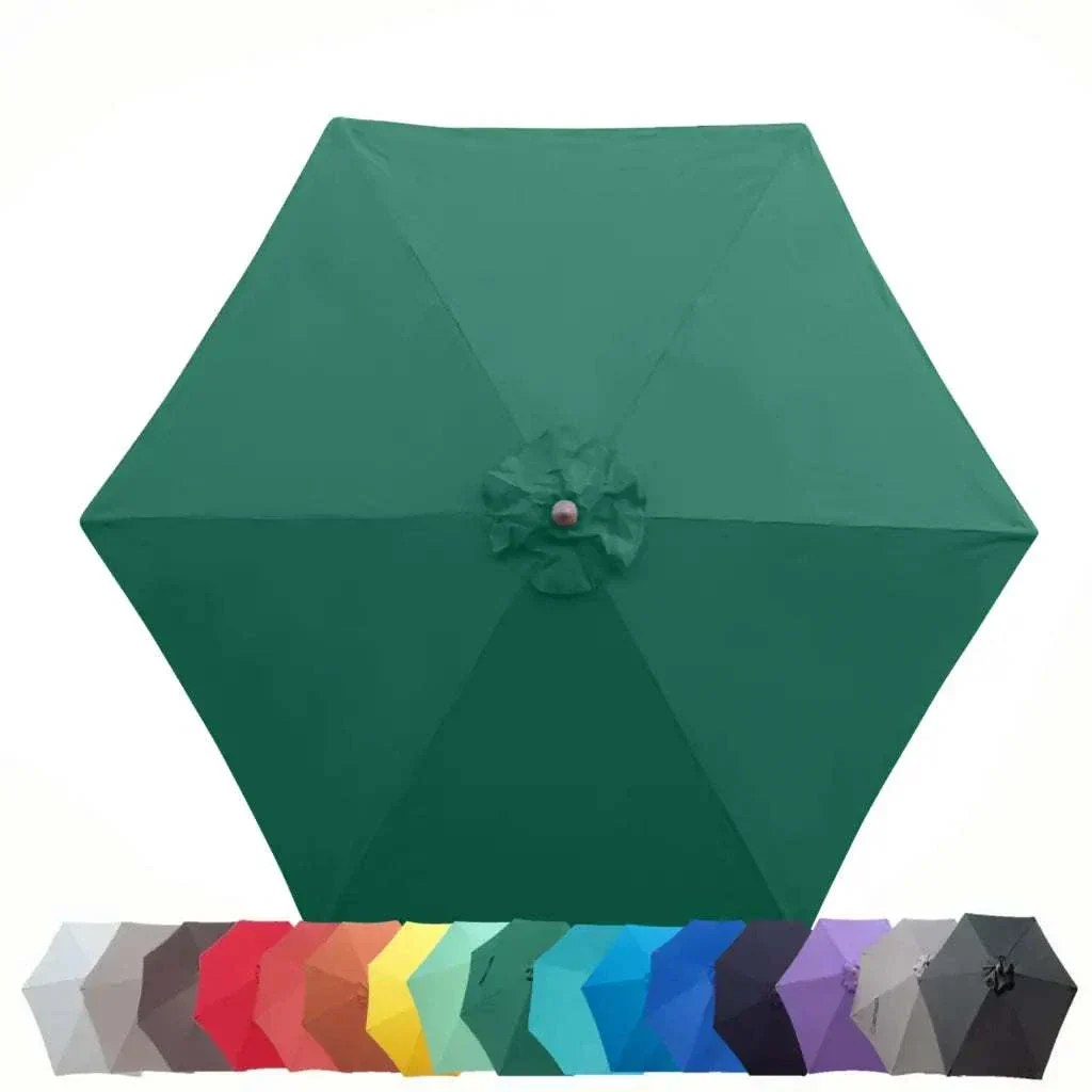 9ft Market Patio Umbrella 6 Rib Replacement Canopy Hunter Green - Image 2