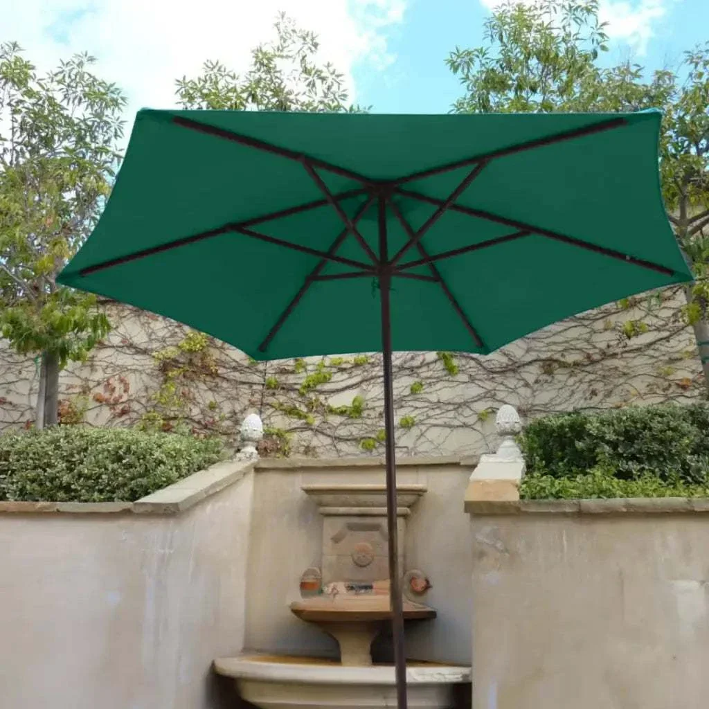 9ft Market Patio Umbrella 6 Rib Replacement Canopy Hunter Green - Image 8