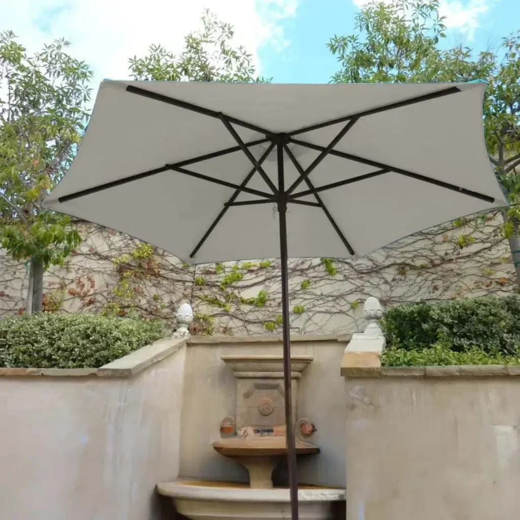 9ft Market Patio Umbrella 6 Rib Replacement Canopy Off-White - Image 8