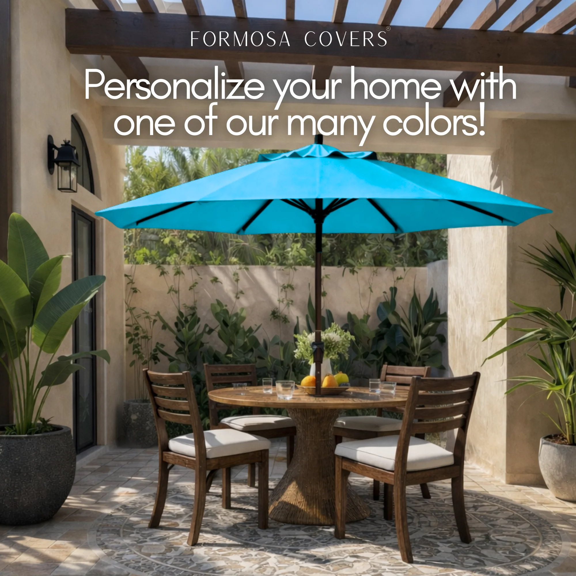 9ft Market Patio Umbrella 6 Rib Replacement Canopy Teal - Image 7
