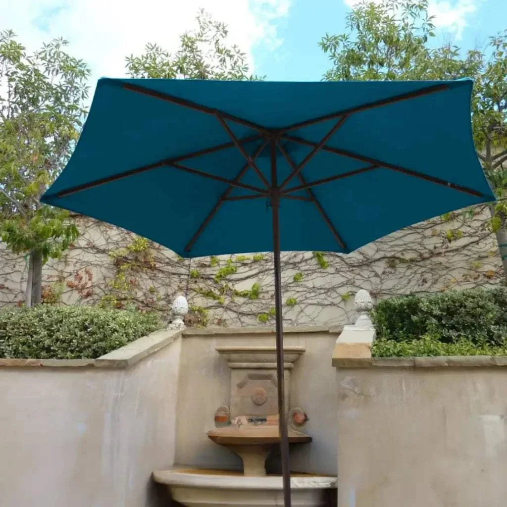 9ft Market Patio Umbrella 6 Rib Replacement Canopy Teal - Image 8