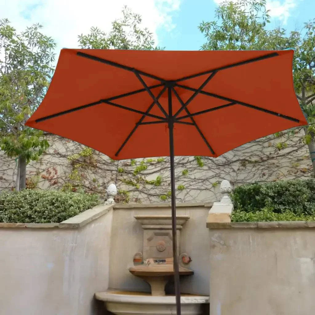 9ft Market Patio Umbrella 6 Rib Replacement Canopy Terracotta - Image 7