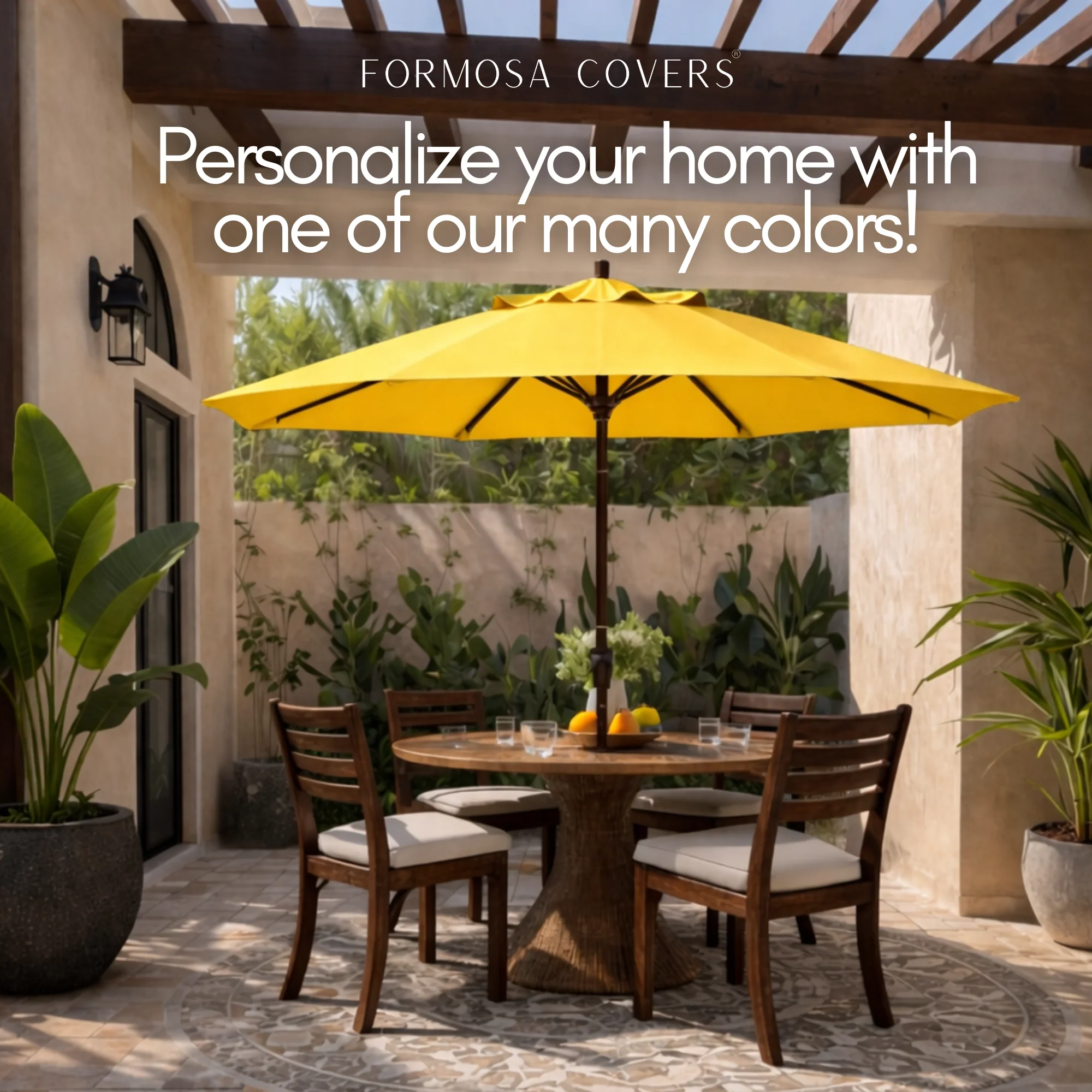 9ft Market Patio Umbrella 6 Rib Replacement Canopy Yellow Olefin - Image 9