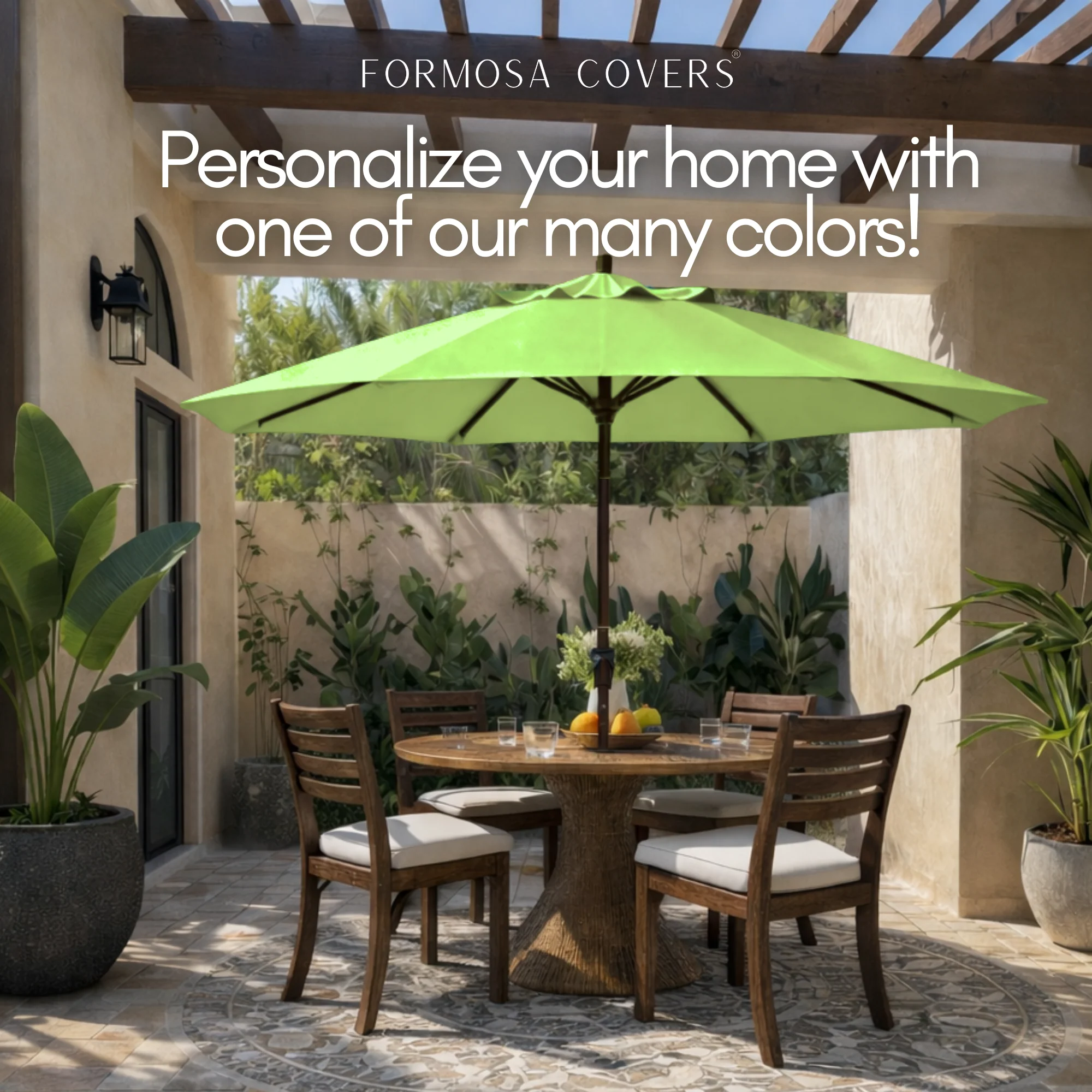 9ft Market Patio Umbrella 8 Rib Replacement Canopy Avocado Lime Green - Image 6