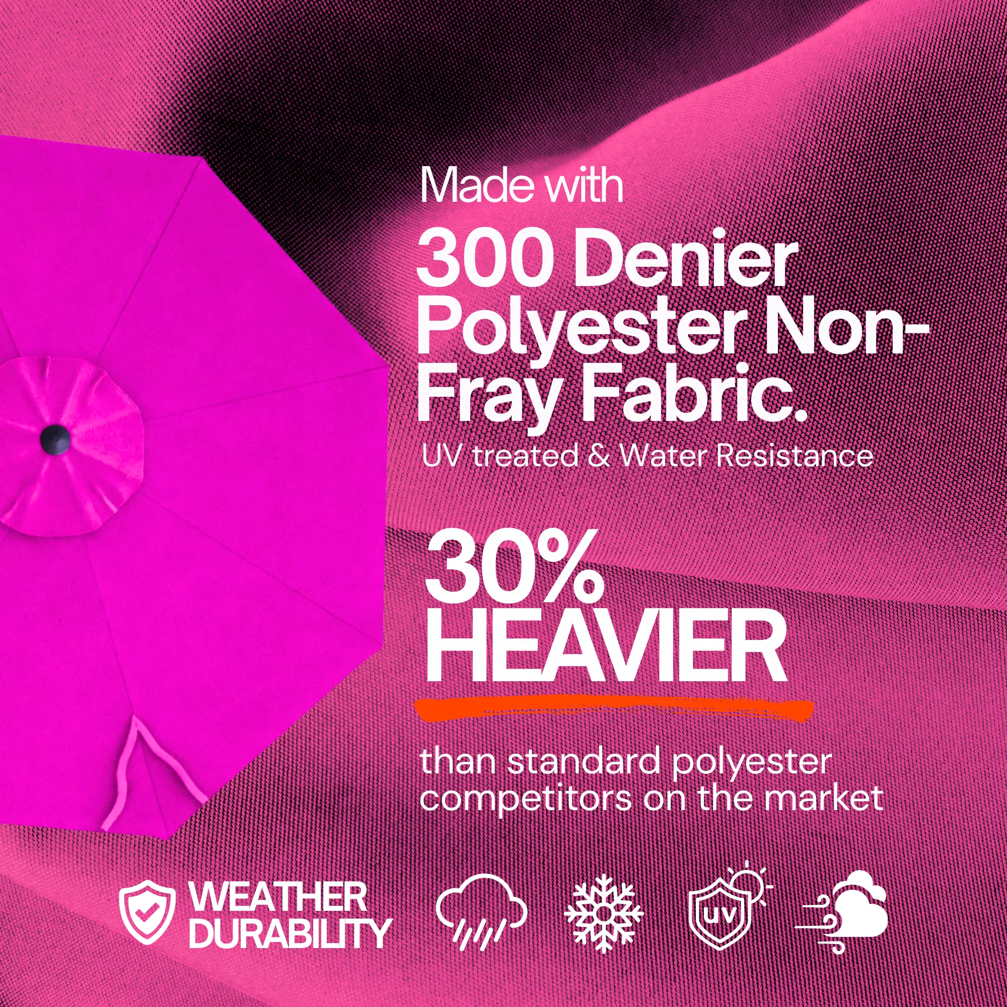 9ft Market Patio Umbrella 8 Rib Replacement Canopy Fuchsia - Image 2