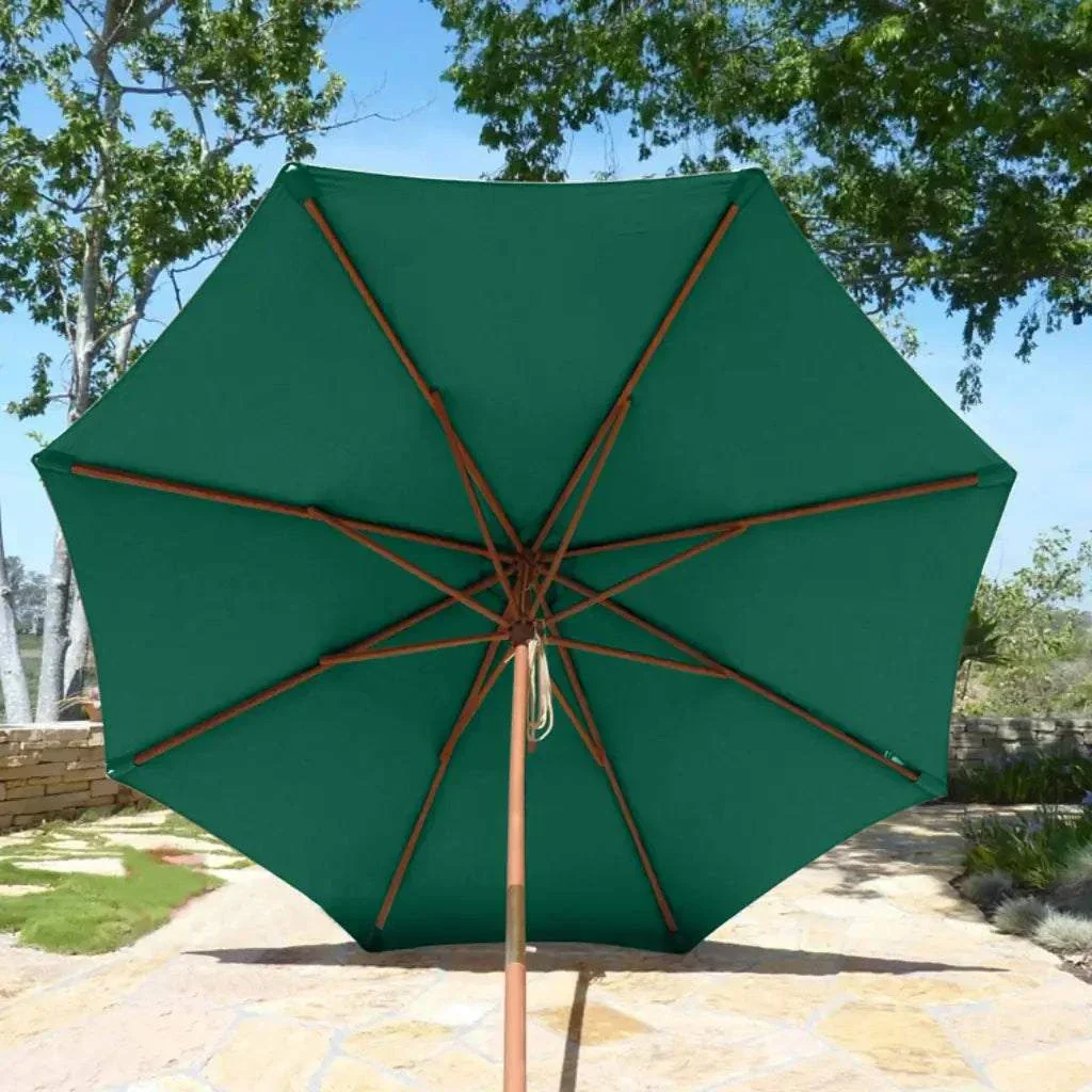 9ft Market Patio Umbrella 8 Rib Replacement Canopy Hunter Green - Image 7