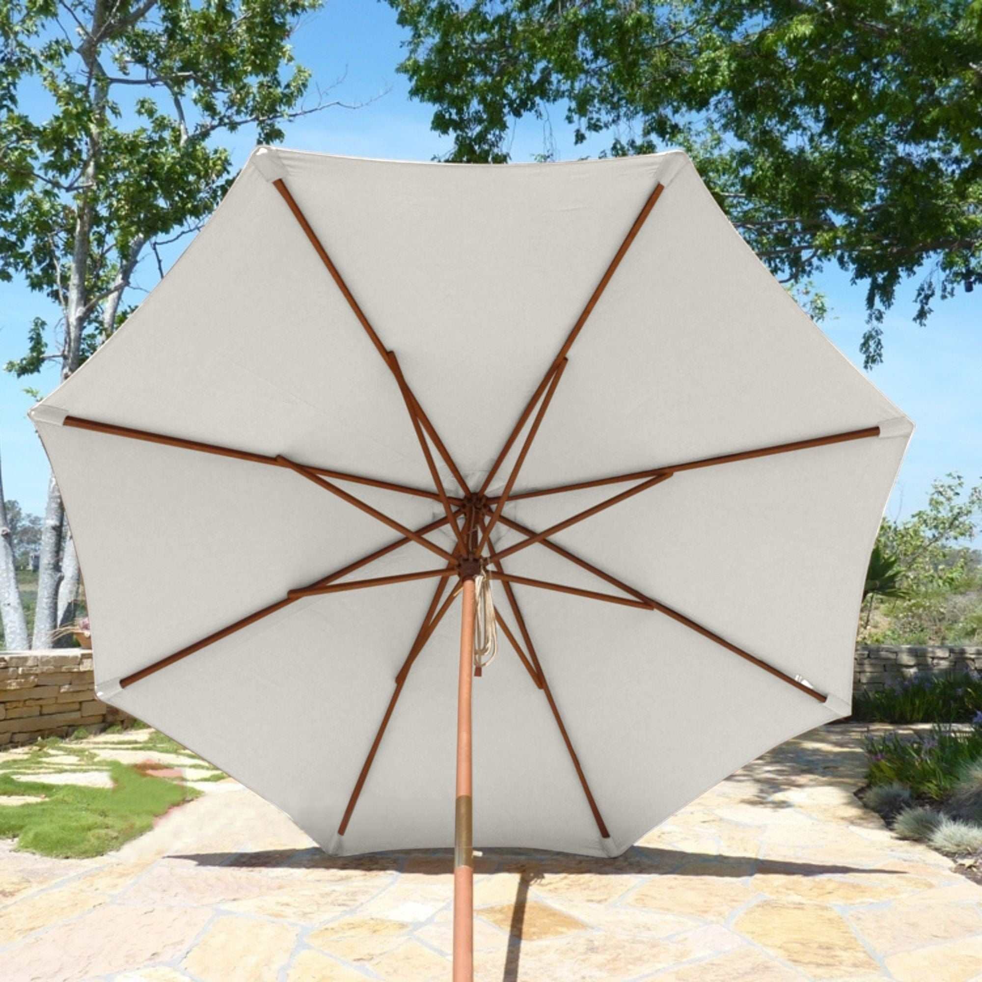 9ft Market Patio Umbrella 8 Rib Replacement Canopy Ivory Off-White - Image 7