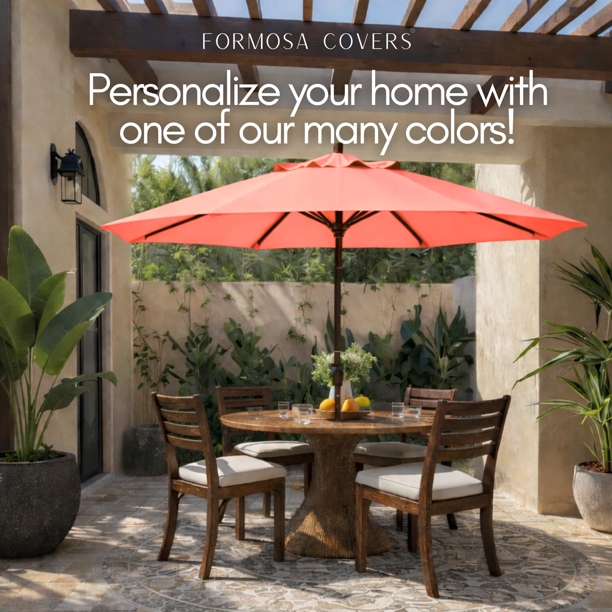 9ft Market Patio Umbrella 8 Rib Replacement Canopy Peach Coral - Image 8