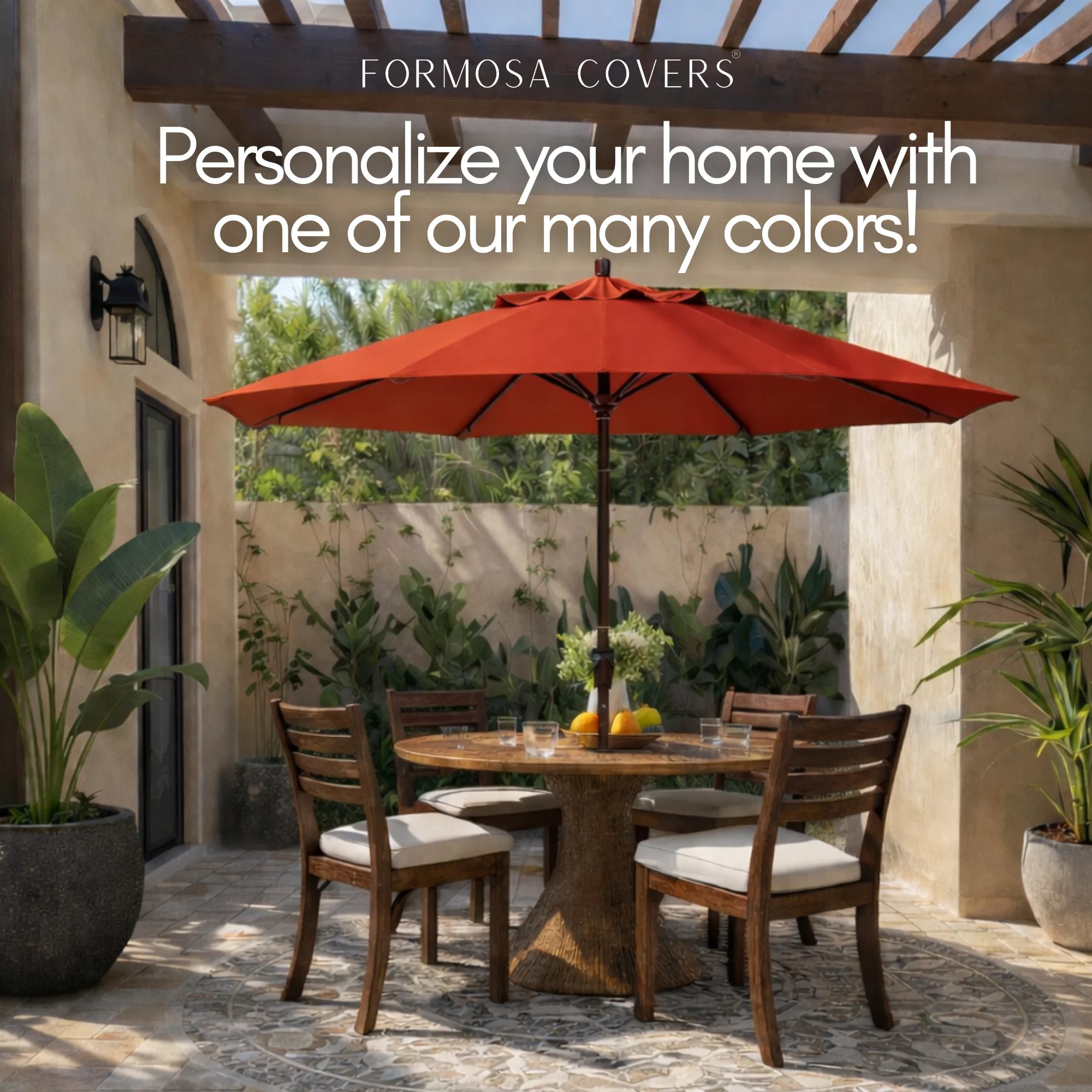 9ft Market Patio Umbrella 8 Rib Replacement Canopy Red - Image 6