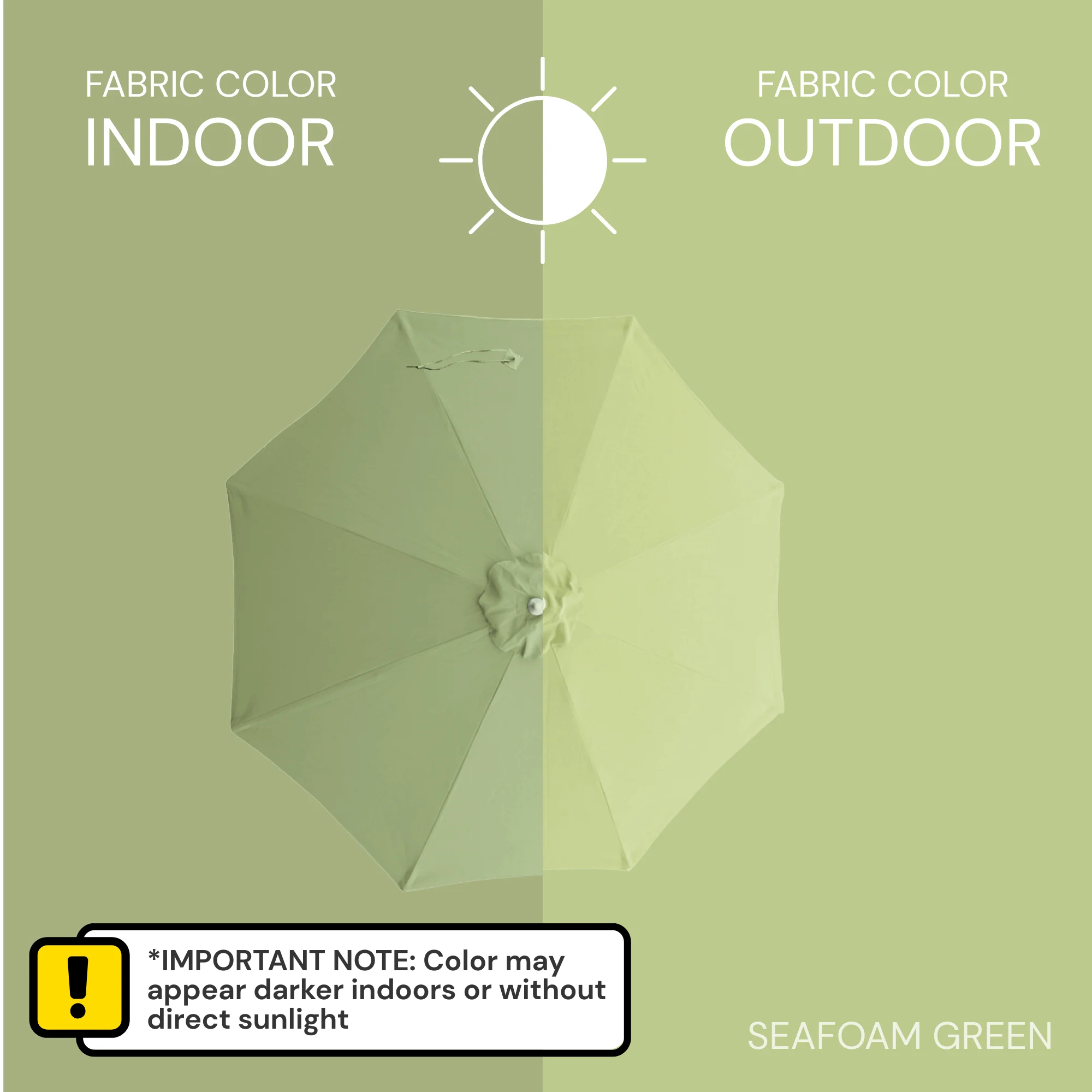 9ft Market Patio Umbrella 8 Rib Replacement Canopy Seafoam Green - Image 7