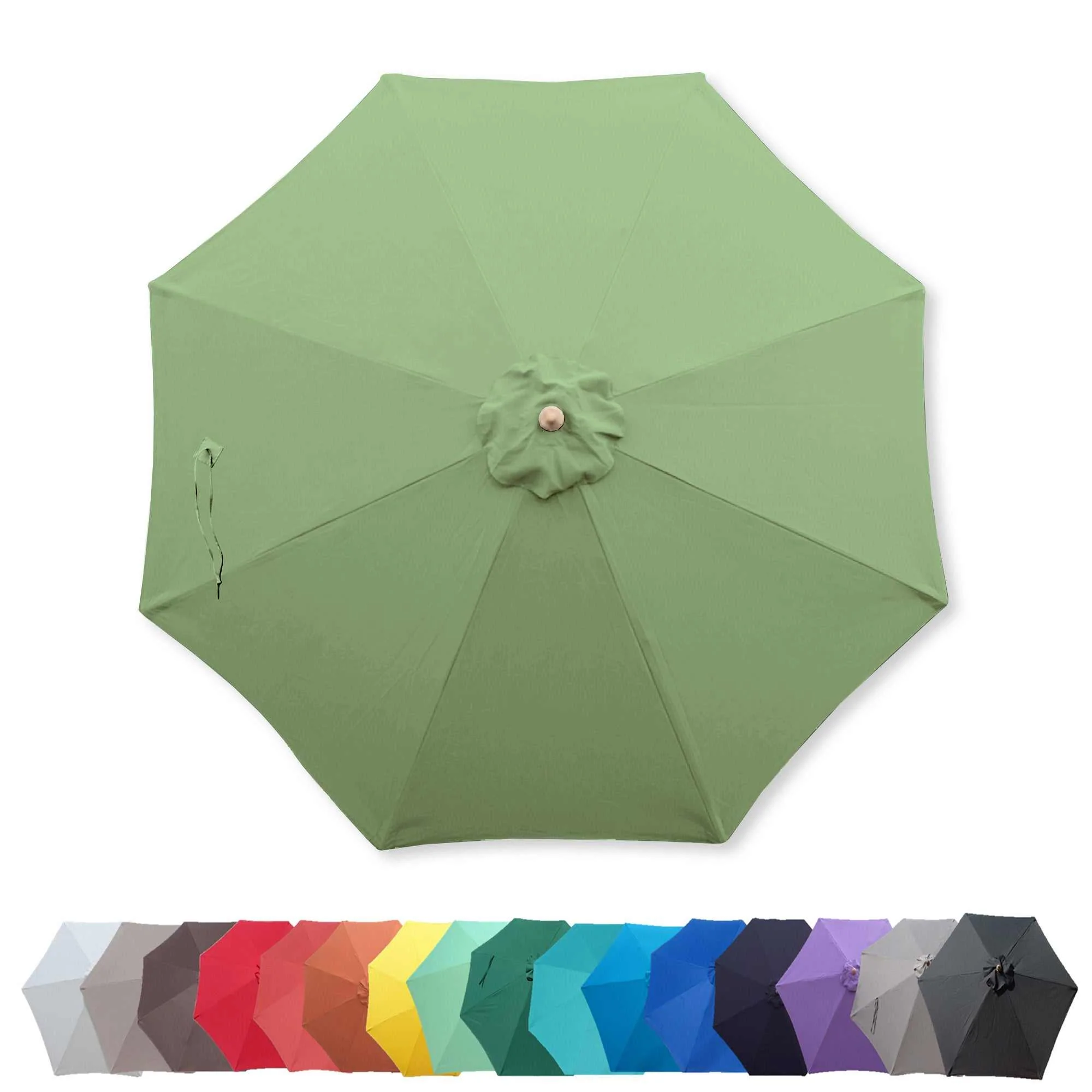 9ft Market Patio Umbrella 8 Rib Replacement Canopy Seafoam Green - Image 9