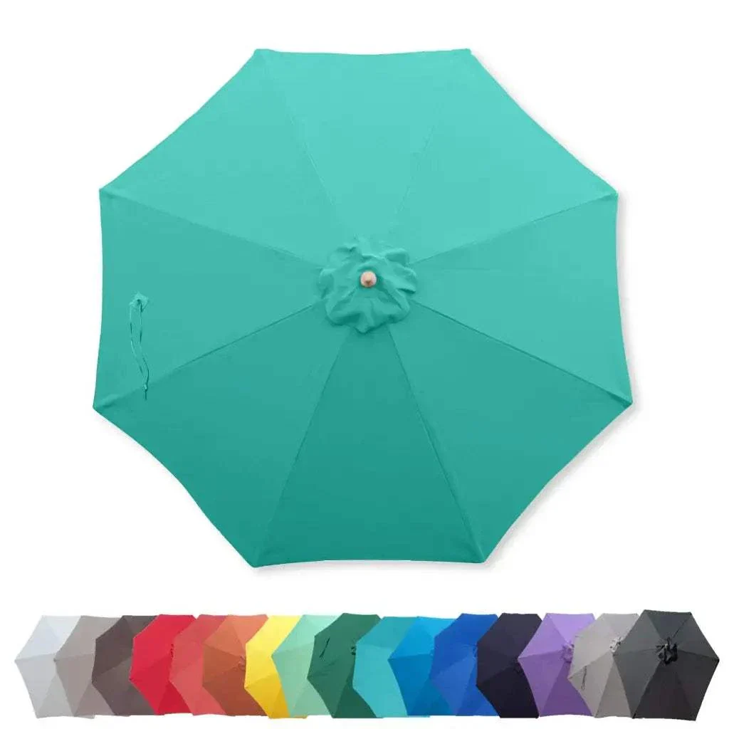 9ft Market Patio Umbrella 8 Rib Replacement Canopy Turquoise Olefin - Image 7