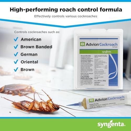 Advion Cockroach Gel Bait, 4 Tubes x 30-Grams, 4 Plunger and 4 Tips, German Roach Insect Pest Control, Indoor and Outdoor Use, Roach Killer Gel for American, German and Other Major Cockroach Species - Image 10