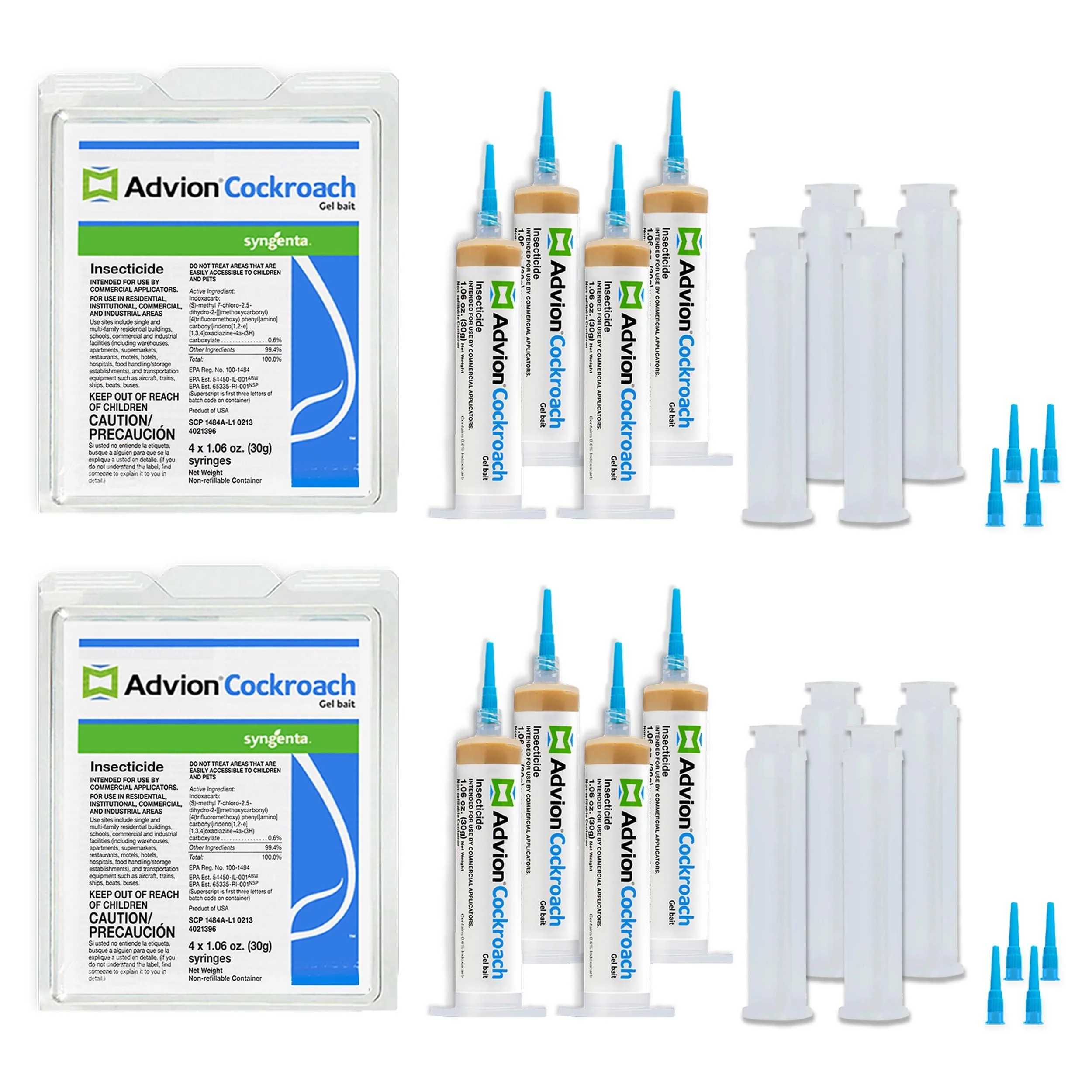 Advion Cockroach Gel Bait, 4 Tubes x 30-Grams, 4 Plunger and 4 Tips, German Roach Insect Pest Control, Indoor and Outdoor Use, Roach Killer Gel for American, German and Other Major Cockroach Species - Image 3